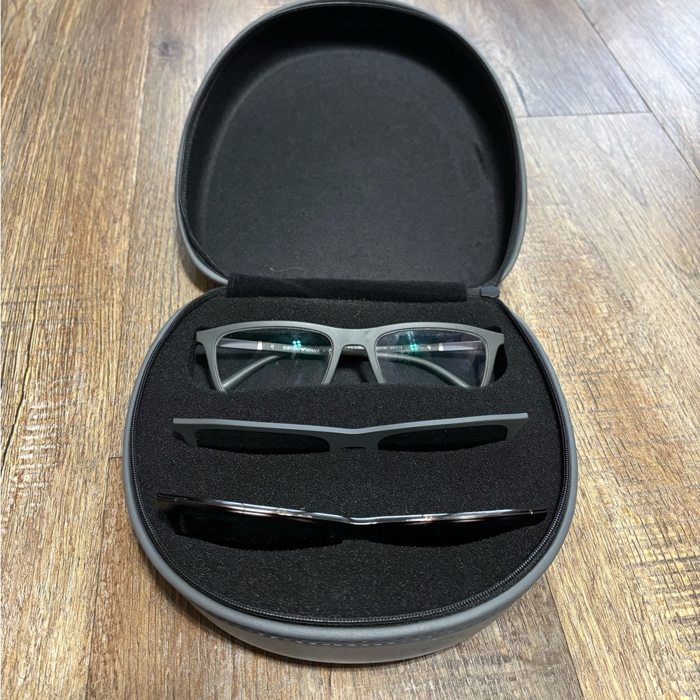 Emporio Armani Men's Ea4160 Prescription Eyewear Frames with Two Interchangeable
